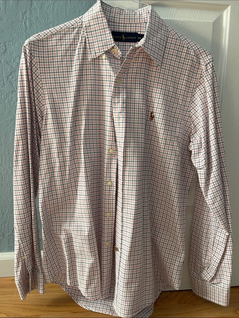 Ralph Lauren Pink and Blue Windowpane Check Button-Down Shirt